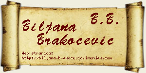 Biljana Brakočević vizit kartica